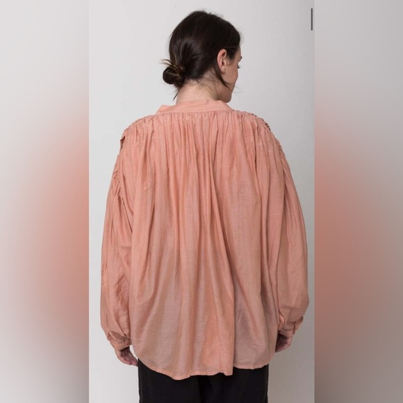 NWT! V.DE.VINSTER Size L • Powder Pink Lily Boho Button Down Blouse Top. - Picture 3 of 7